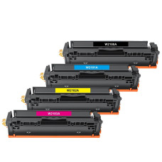 HP 218A B/C/M/Y Compatible Toner Cartridge Combo Pack, Without Chip