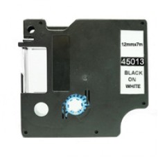 Dymo D1 Compatible Label Machine Tape, 1/2", Black on White (45013)
